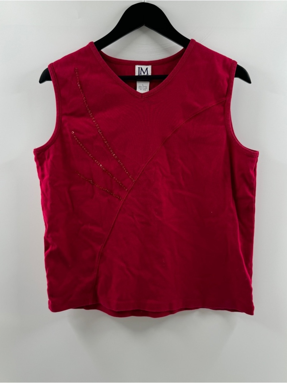 JM Collection Red Embellished Tank Top – Women’s Large